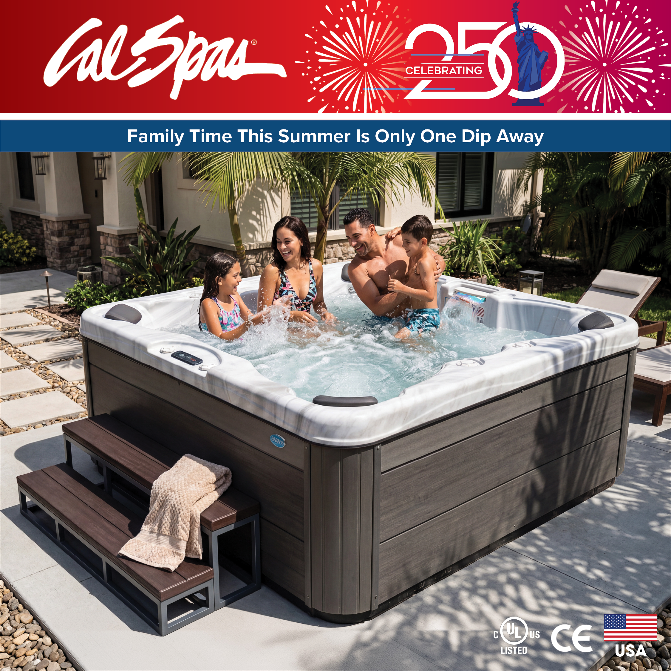 Calspas hot tub being used in a family setting - Lørenskog